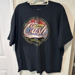 Black Johnny Cash Graphic T-Shirt mens size 3XL.